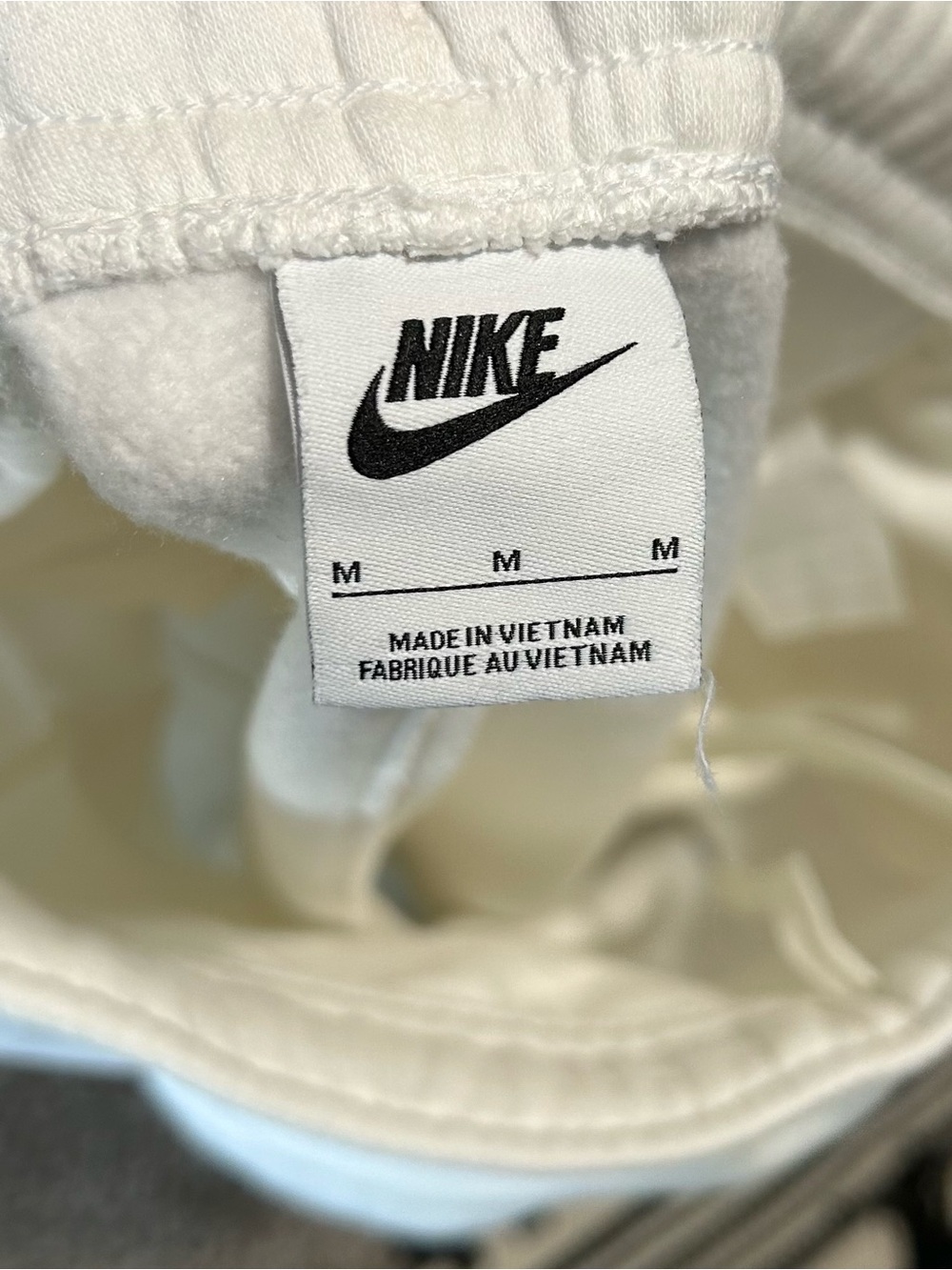 ✔️NIKE White Logo Fleece Joggers - Classic Sweatpants - Men’s Medium - Picture 6 of 8